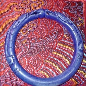 LAPIS Dragon holding Pearl Bangle 37 Gm  61mm LAPIS 24'in NECKLACE WITH CRANES